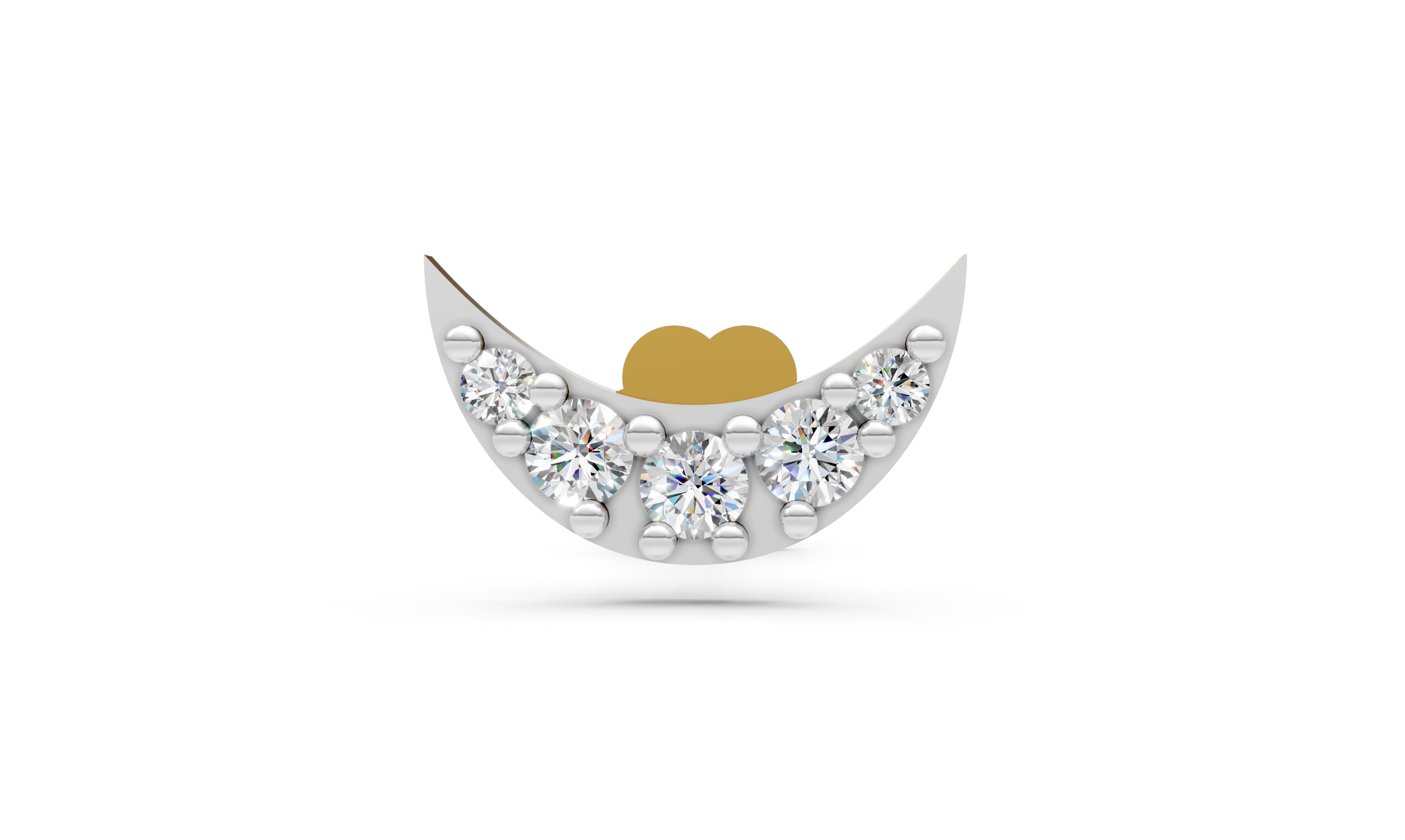 Moon line Diamond Nose pin - NPD 37