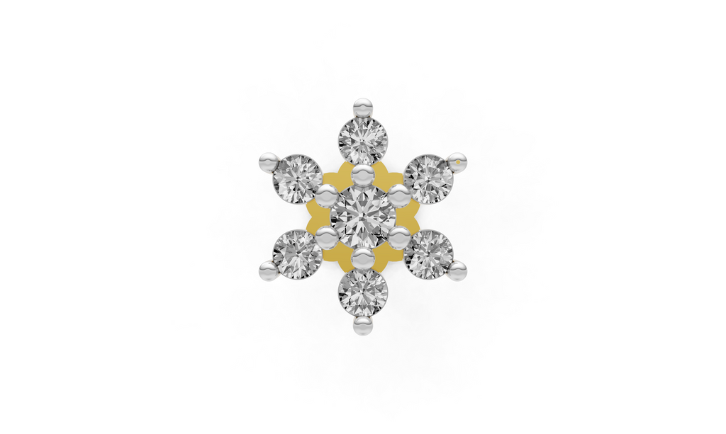 Snowflake Radiance  nose pin - NPD229