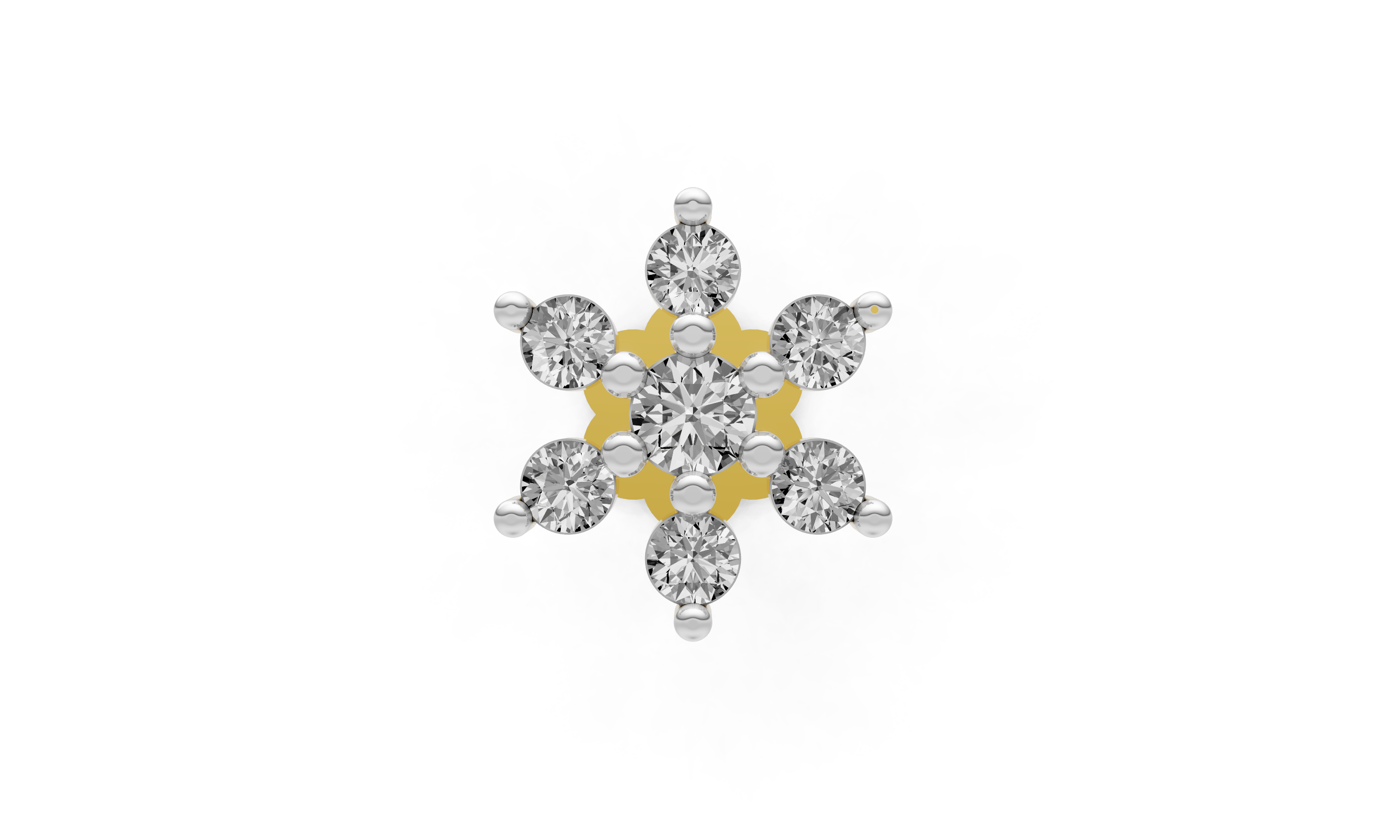 Snowflake Radiance  nose pin - NPD229