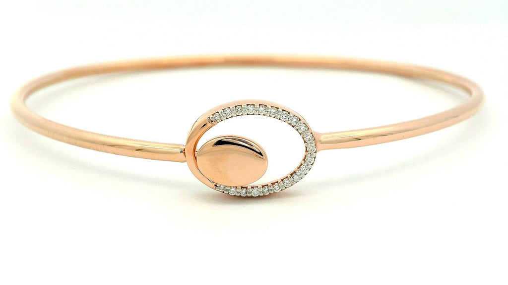 Polished Petal Halo Bangle - PBD6