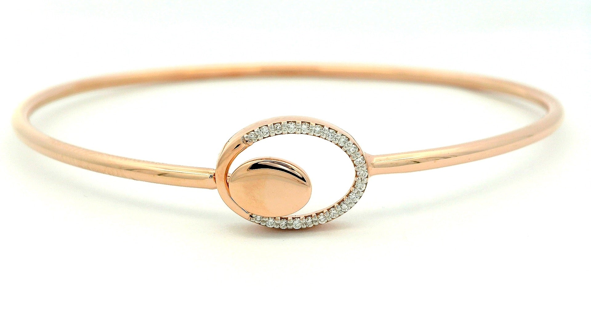 Polished Petal Halo Bangle - PBD6
