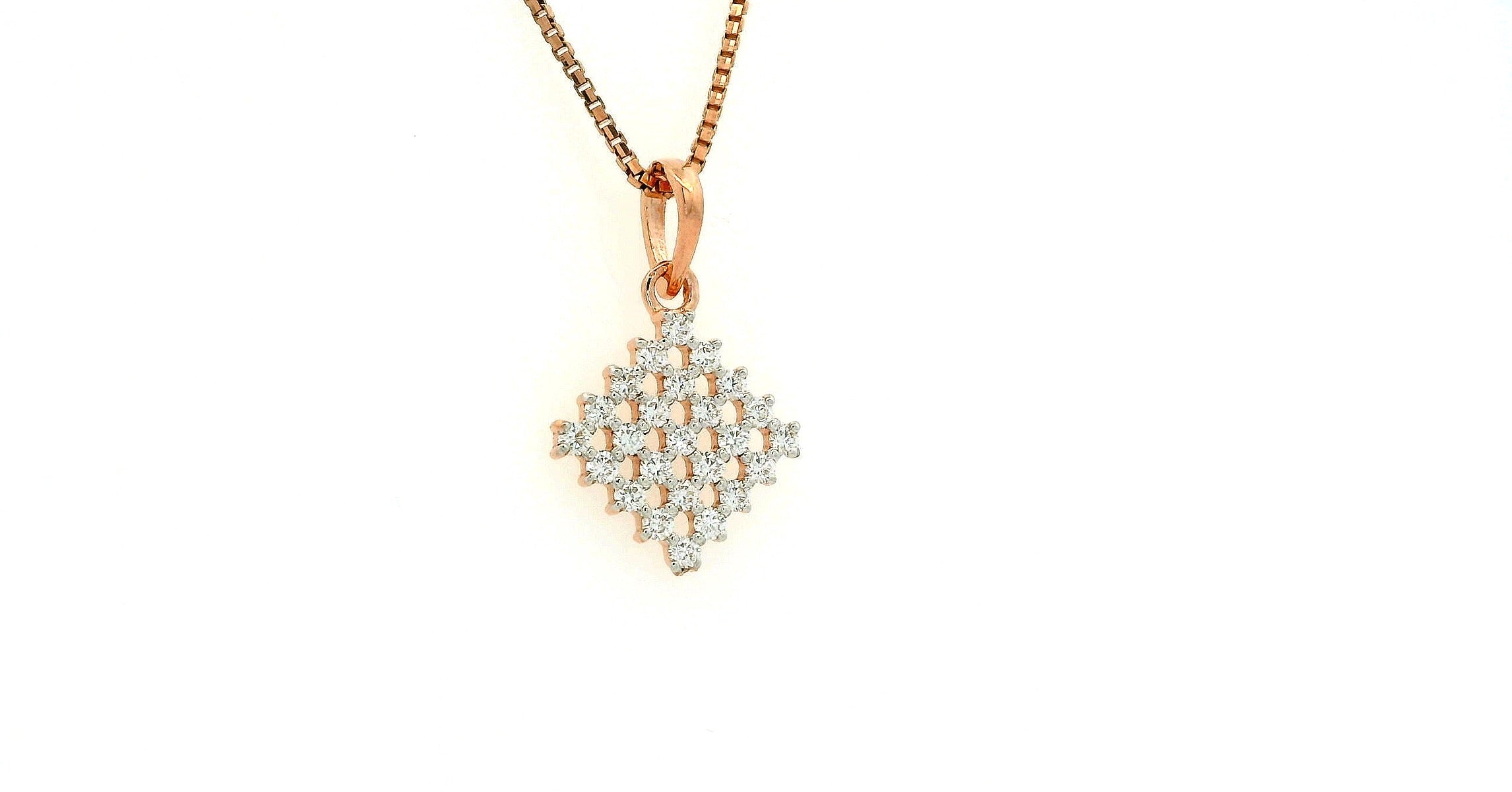 Geometric Glow Diamond Pendant   - PND221