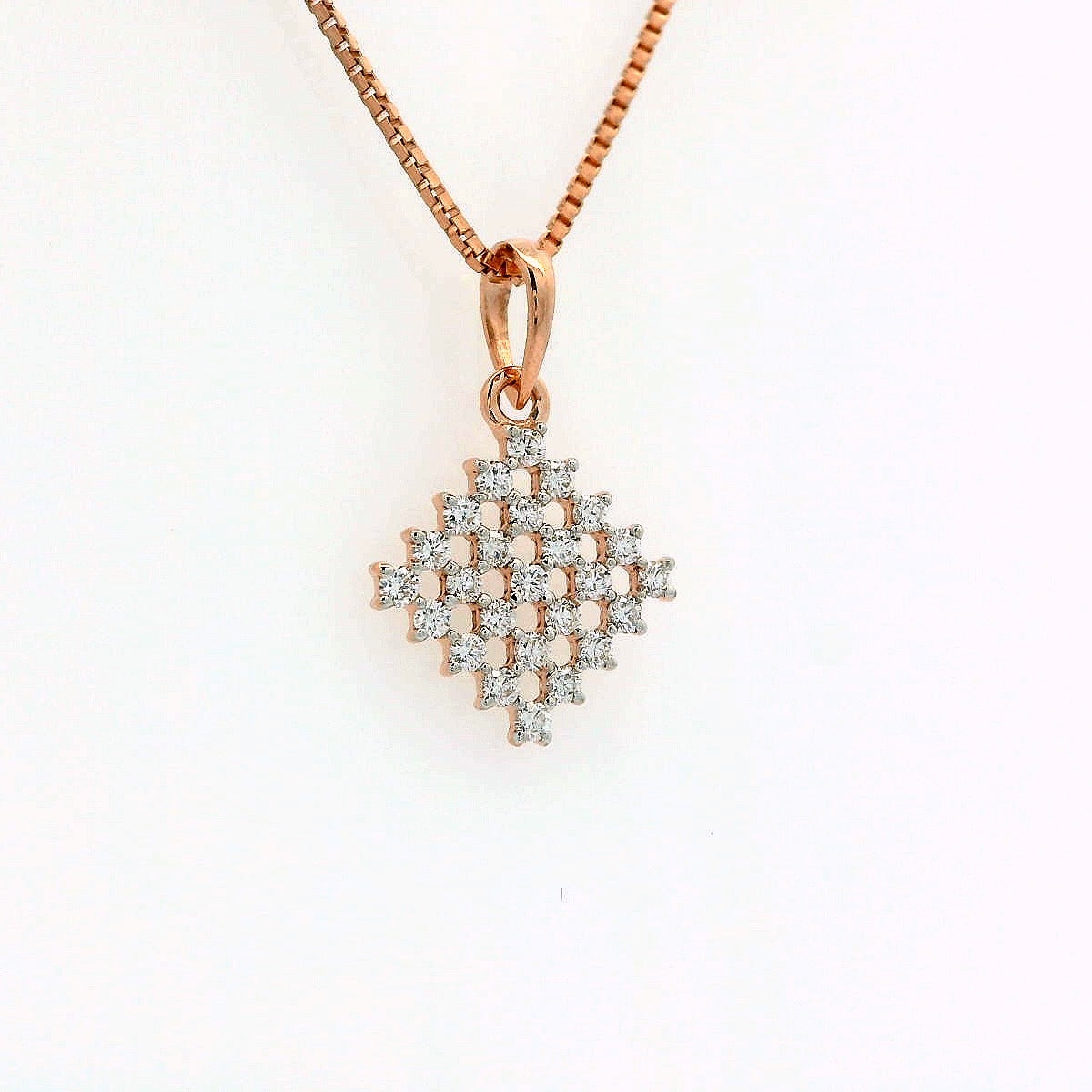 Geometric Glow Diamond Pendant   - PND221
