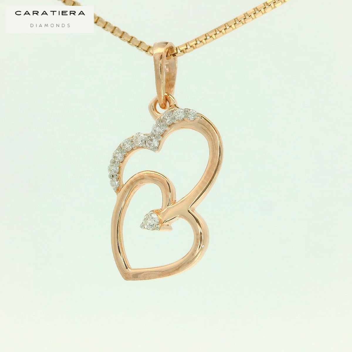 Interlocking Hearts Diamond Pendant  -PND35