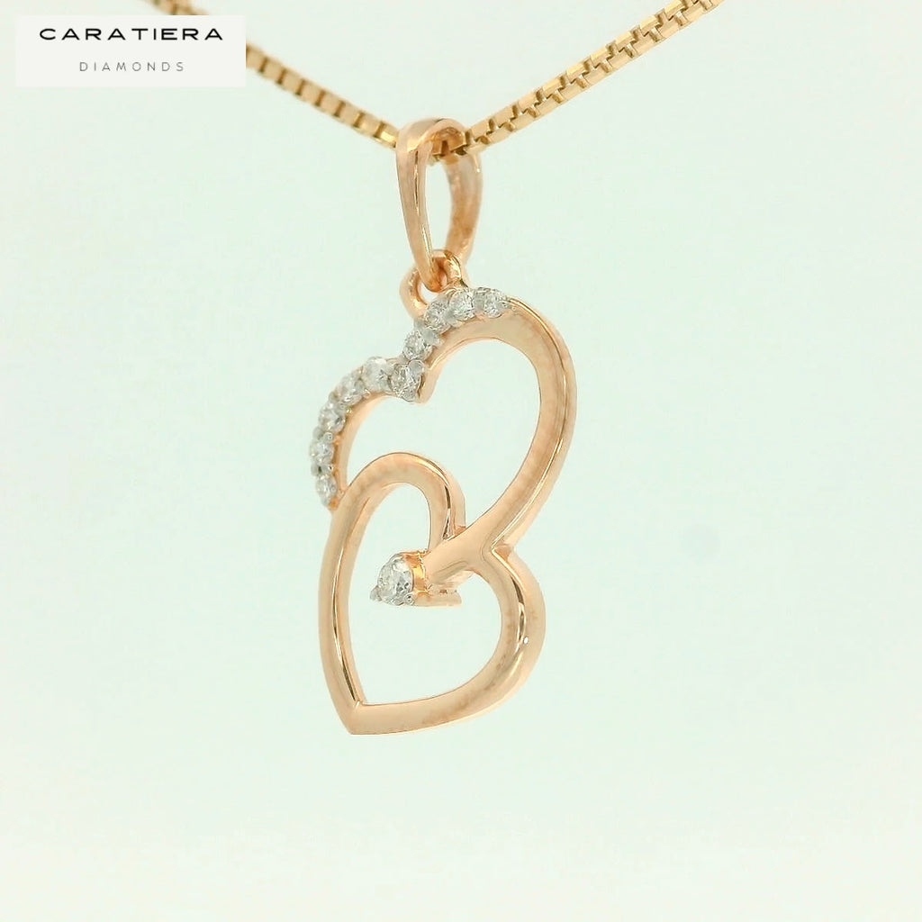 Interlocking Hearts Diamond Pendant  -PND35