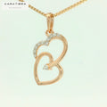 Interlocking Hearts Diamond Pendant  -PND35