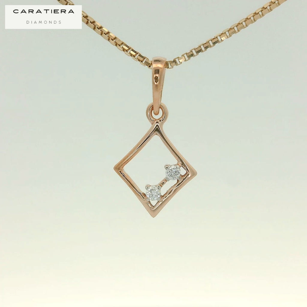 Dual Sparkle Rhombus Pendant  - PND120