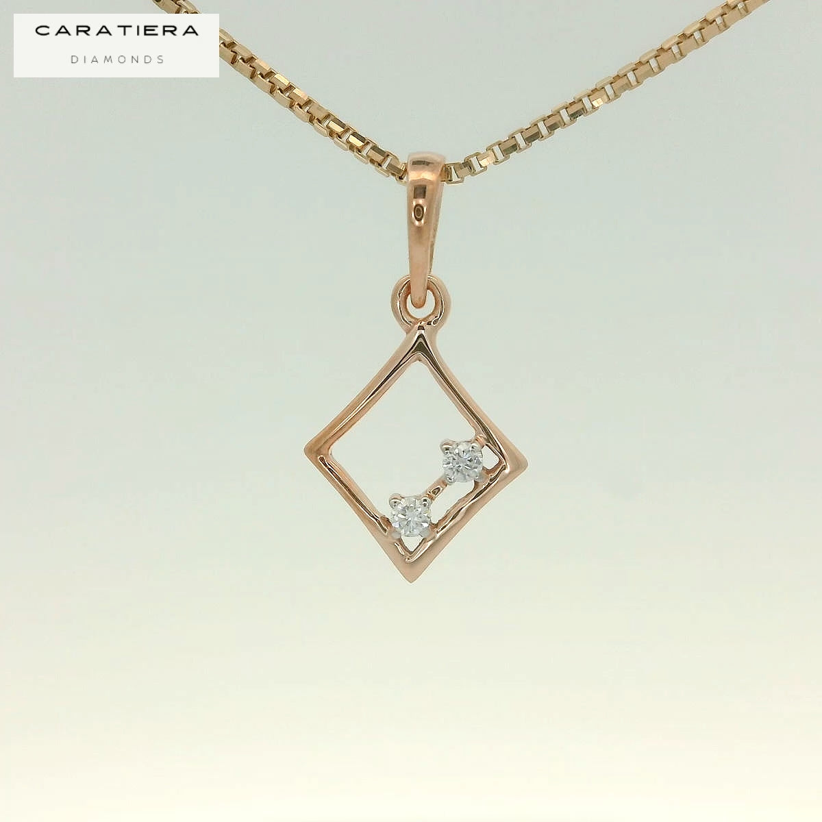 Dual Sparkle Rhombus Pendant  - PND120