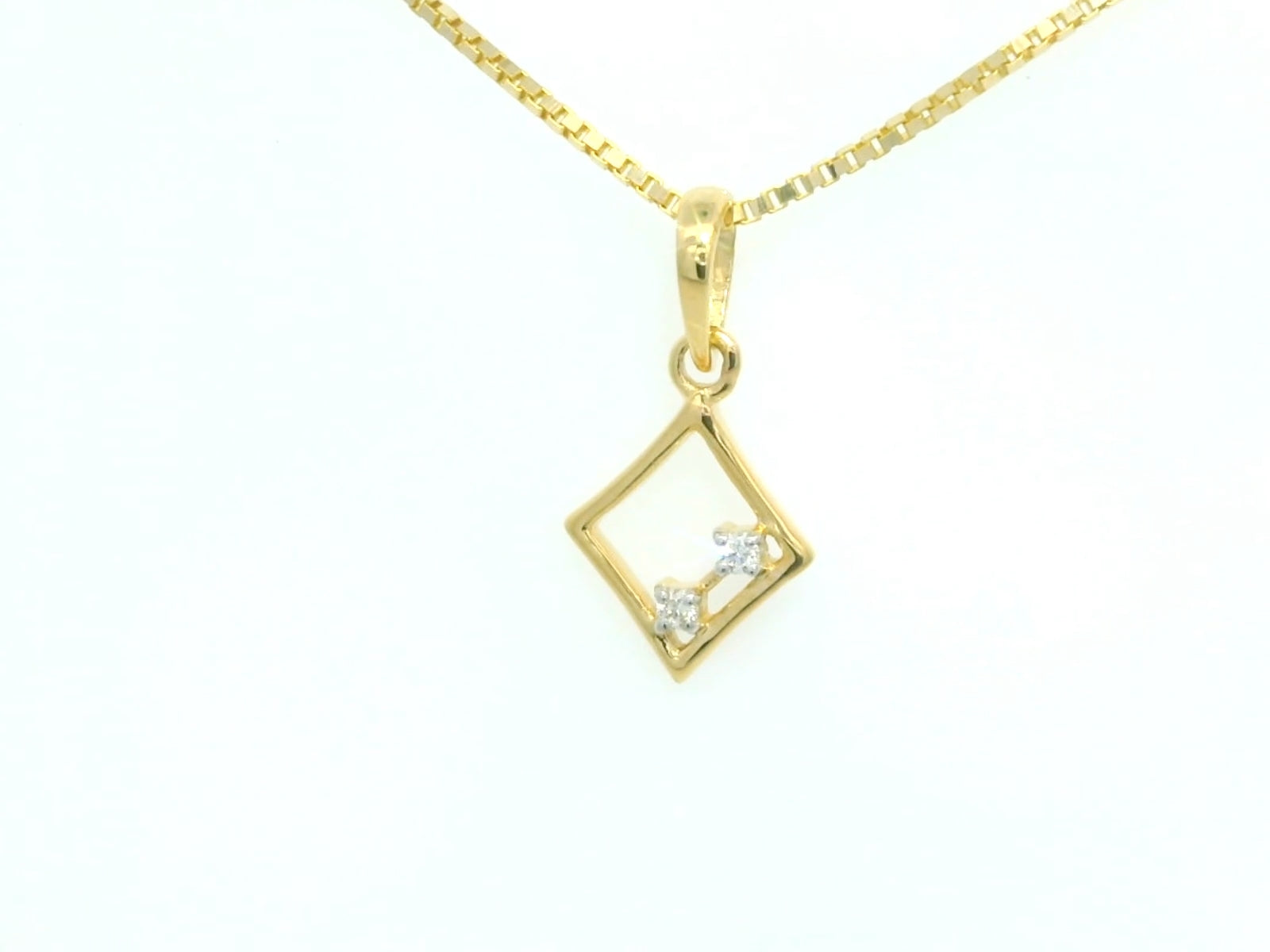 Dual Sparkle Rhombus Pendant  - PND120