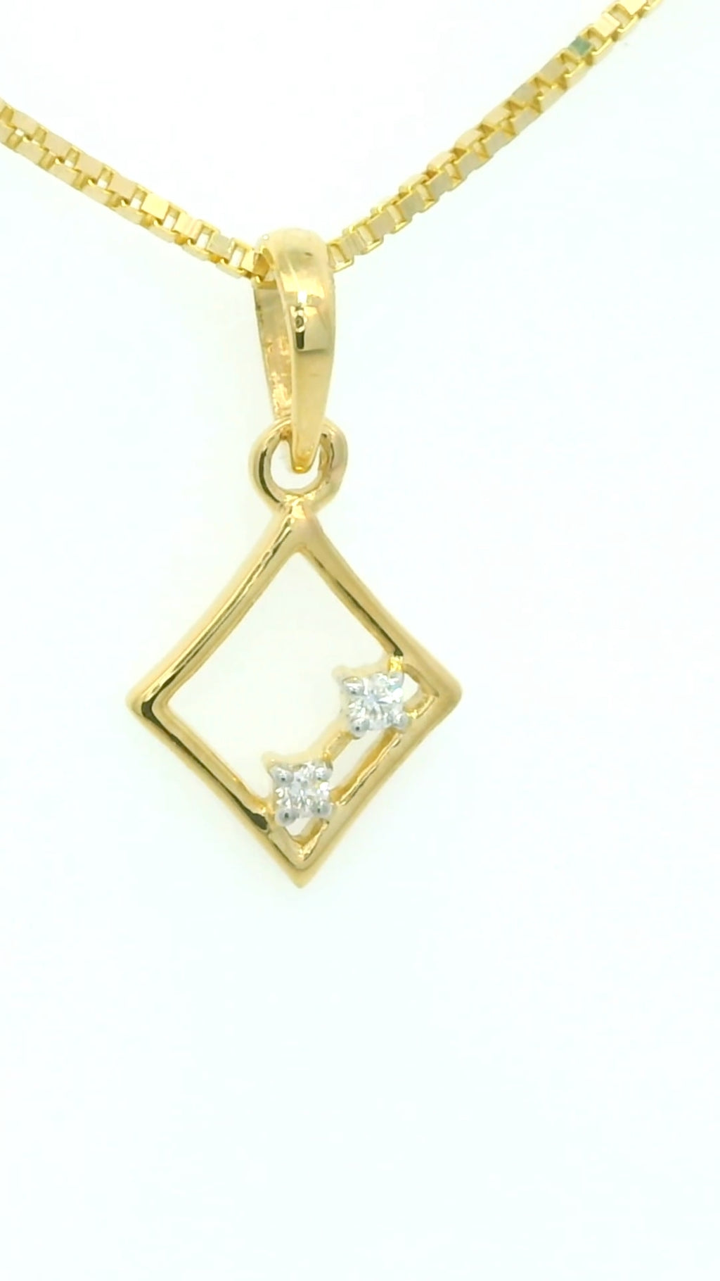 Dual Sparkle Rhombus Pendant  - PND120