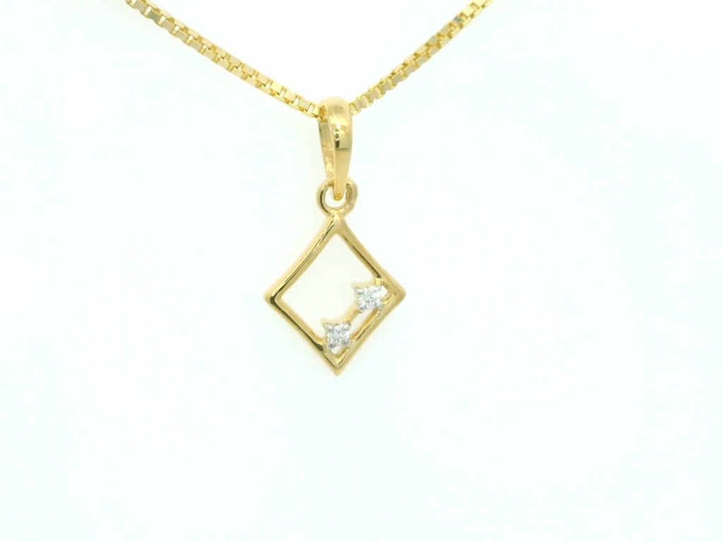 Dual Sparkle Rhombus Pendant  - PND120