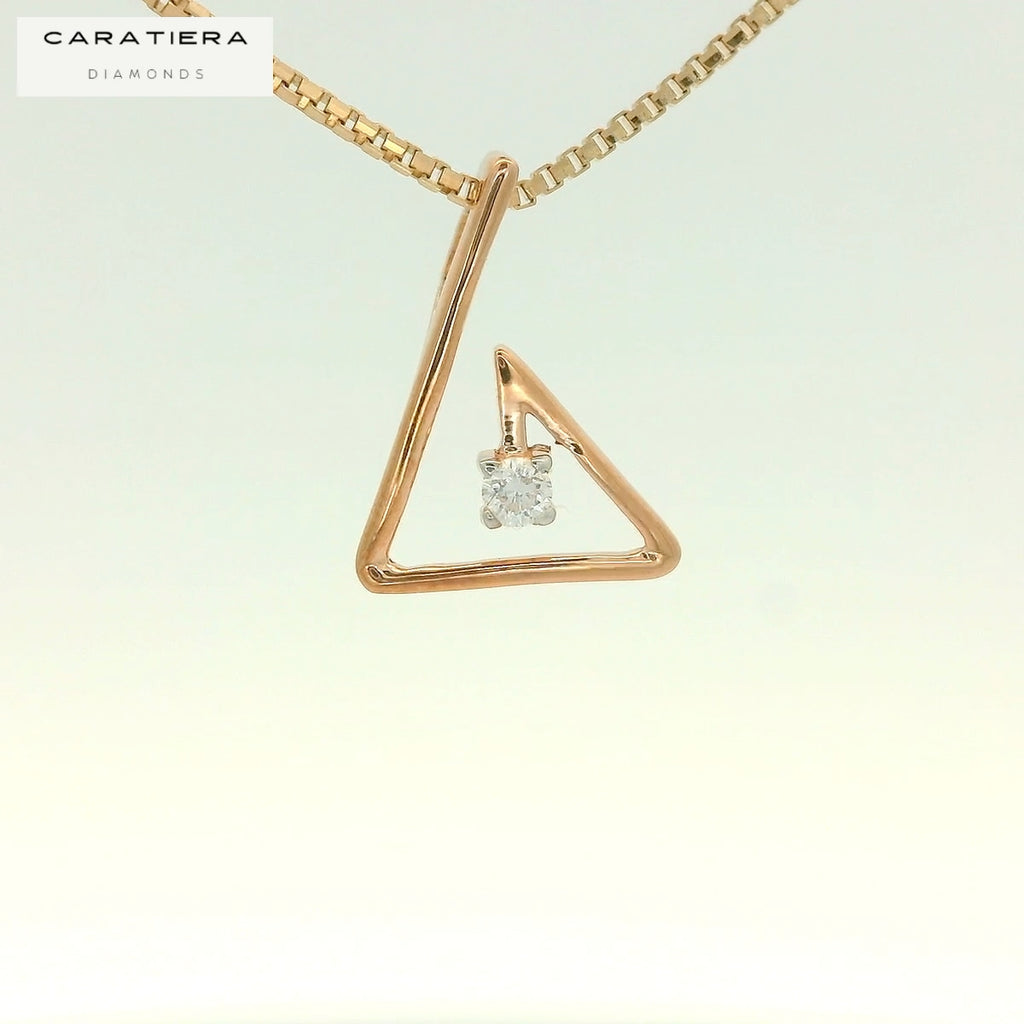 Geometric Solitaire Peak Pendant   -PND126