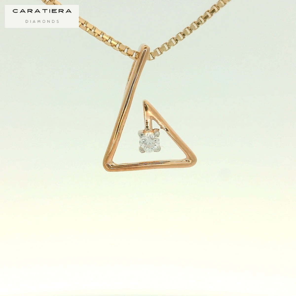 Geometric Solitaire Peak Pendant   -PND126