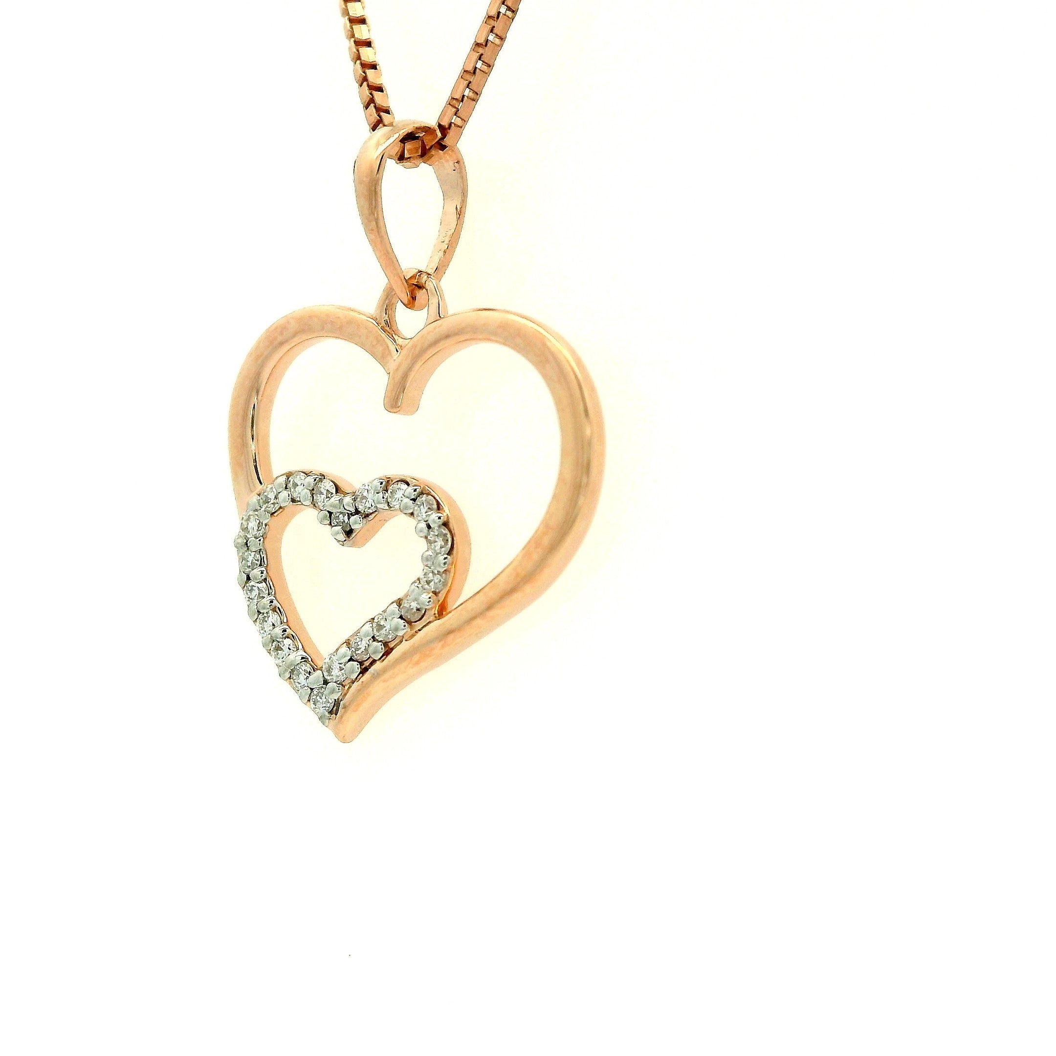 The Amora Twin Heart Pendant   -PND307