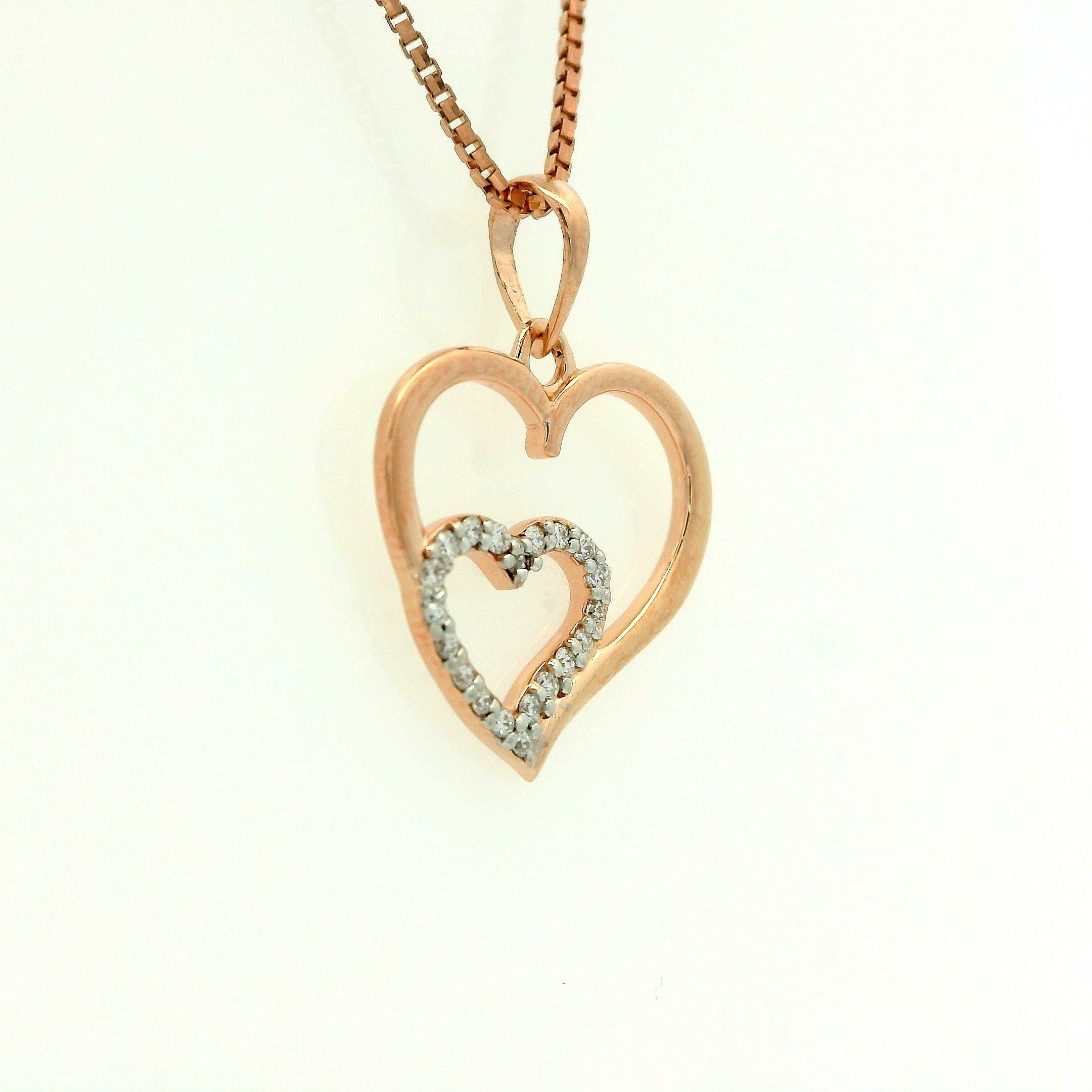 The Amora Twin Heart Pendant   -PND307