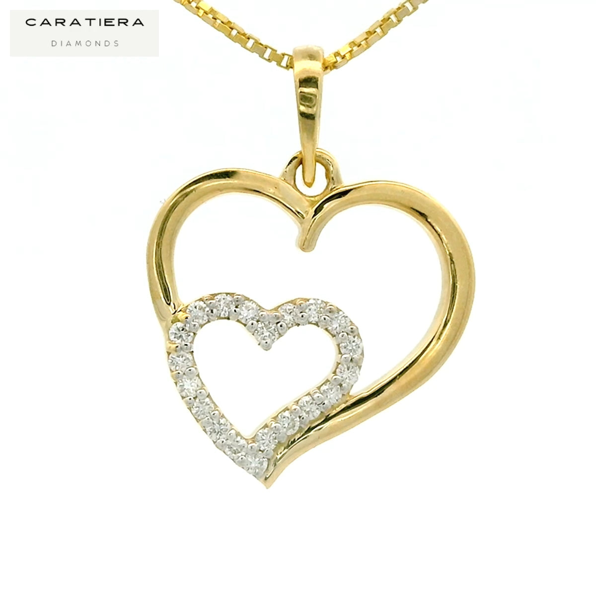 The Amora Twin Heart Pendant   -PND307