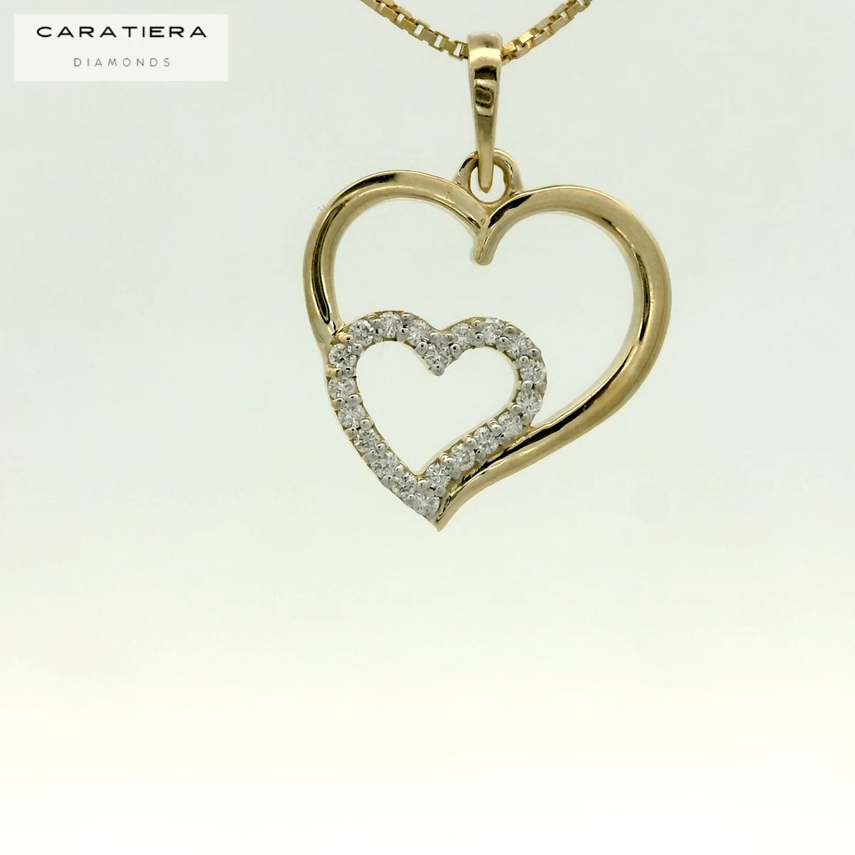 The Amora Twin Heart Pendant   -PND307