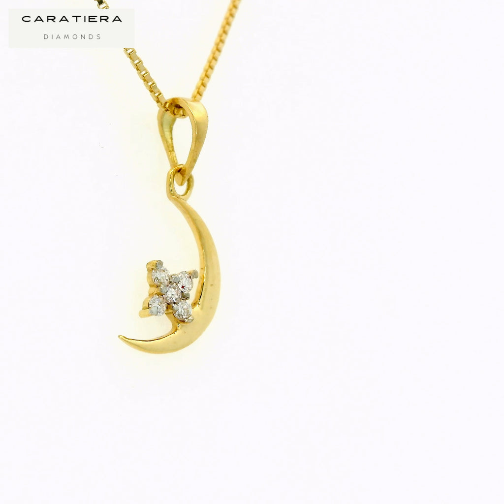 Midnight Crescent Bloom  Pendant   -PND820