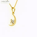 Midnight Crescent Bloom  Pendant   -PND820