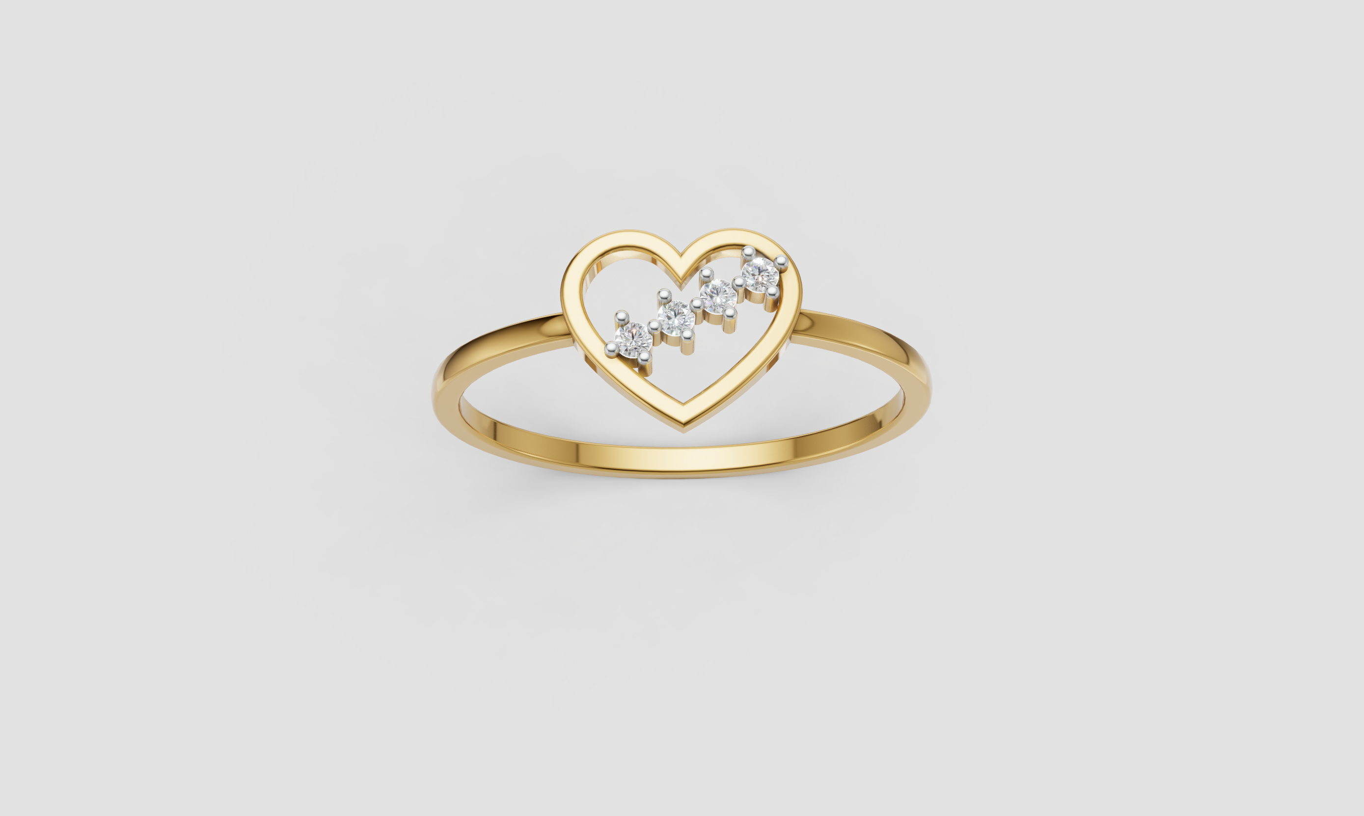 Love Halo Heart Ring   -RGD181