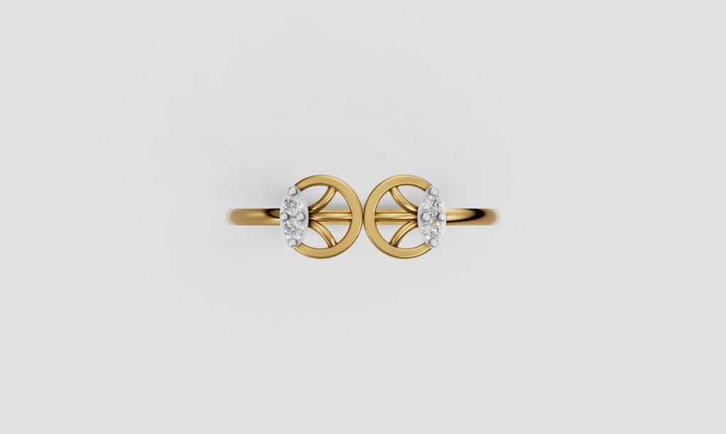 Twin Circle Spark Ring   - RGD248
