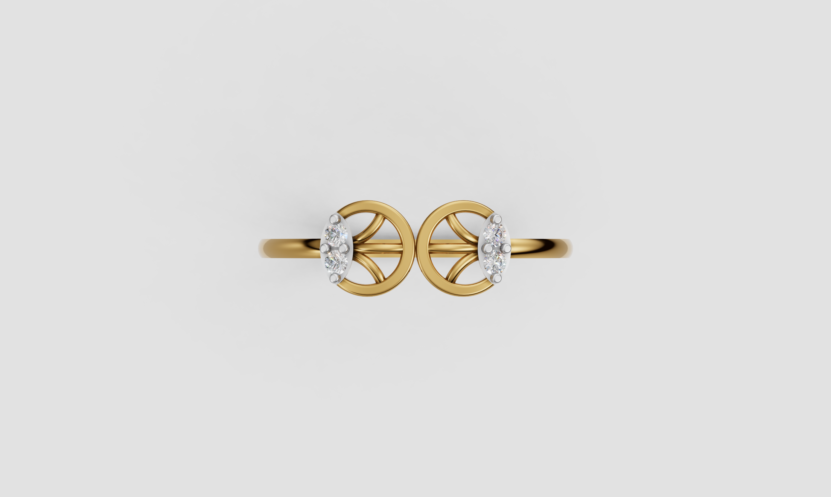 Twin Circle Spark Ring   - RGD248