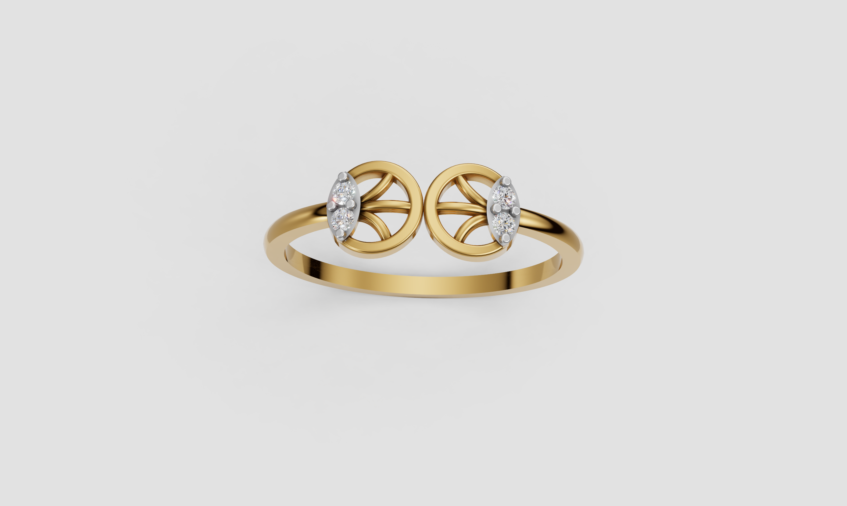 Twin Circle Spark Ring   - RGD248