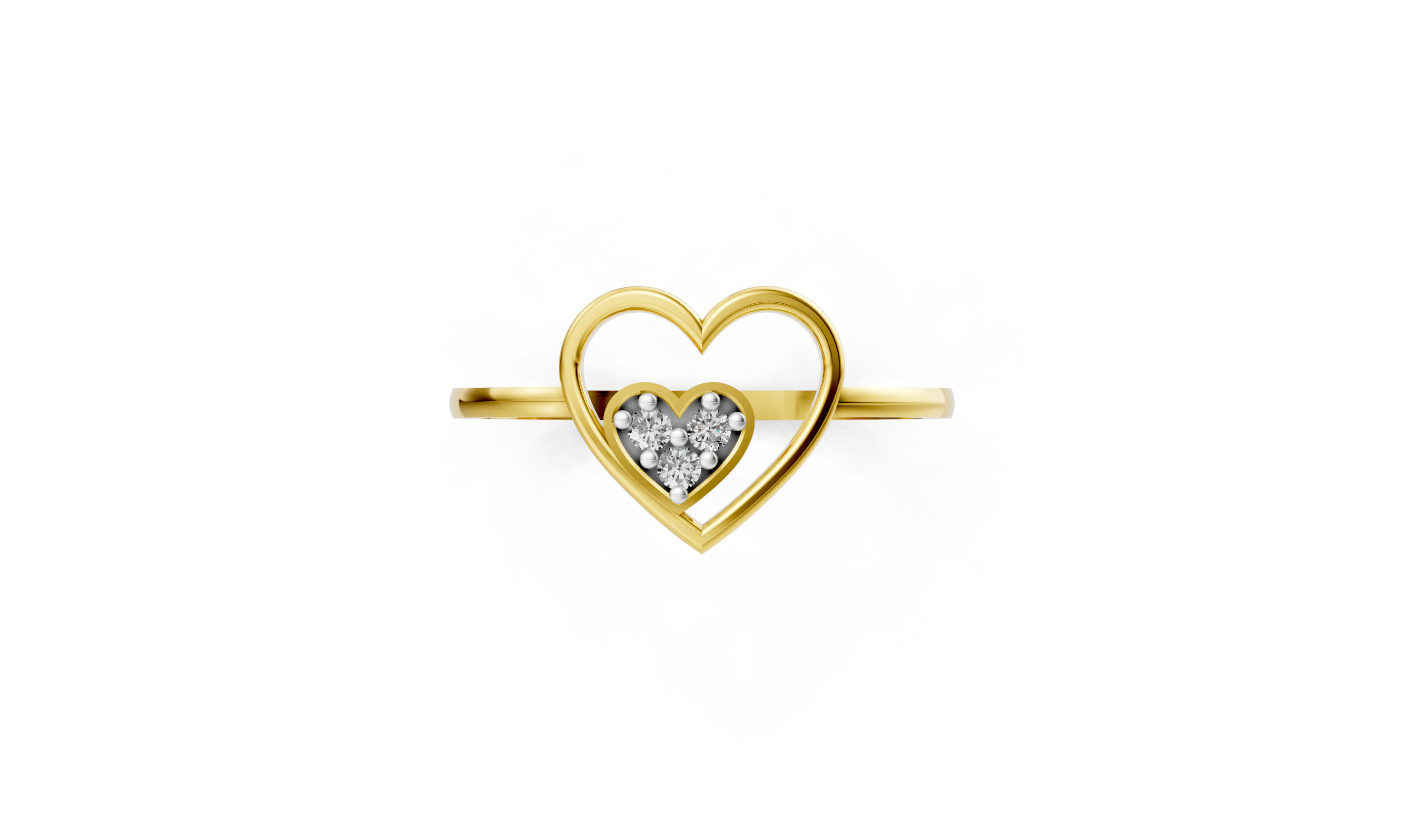 Triple Radiance Heart Ring- RGD266