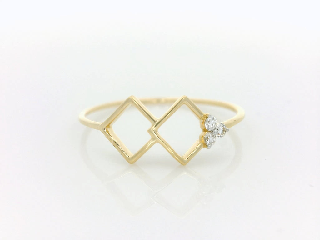 Twin Rhombus Bloom  Ring  -RGD2