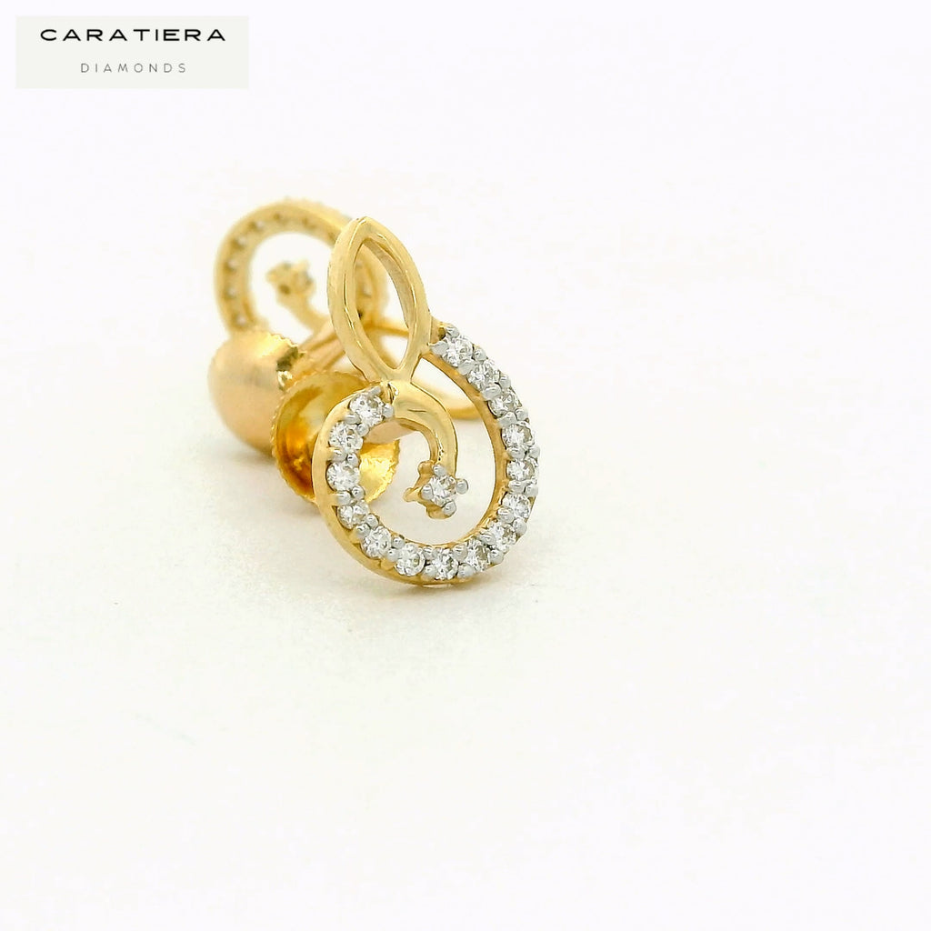 Serpentine Sparkle Diamond Studs  -stdd651