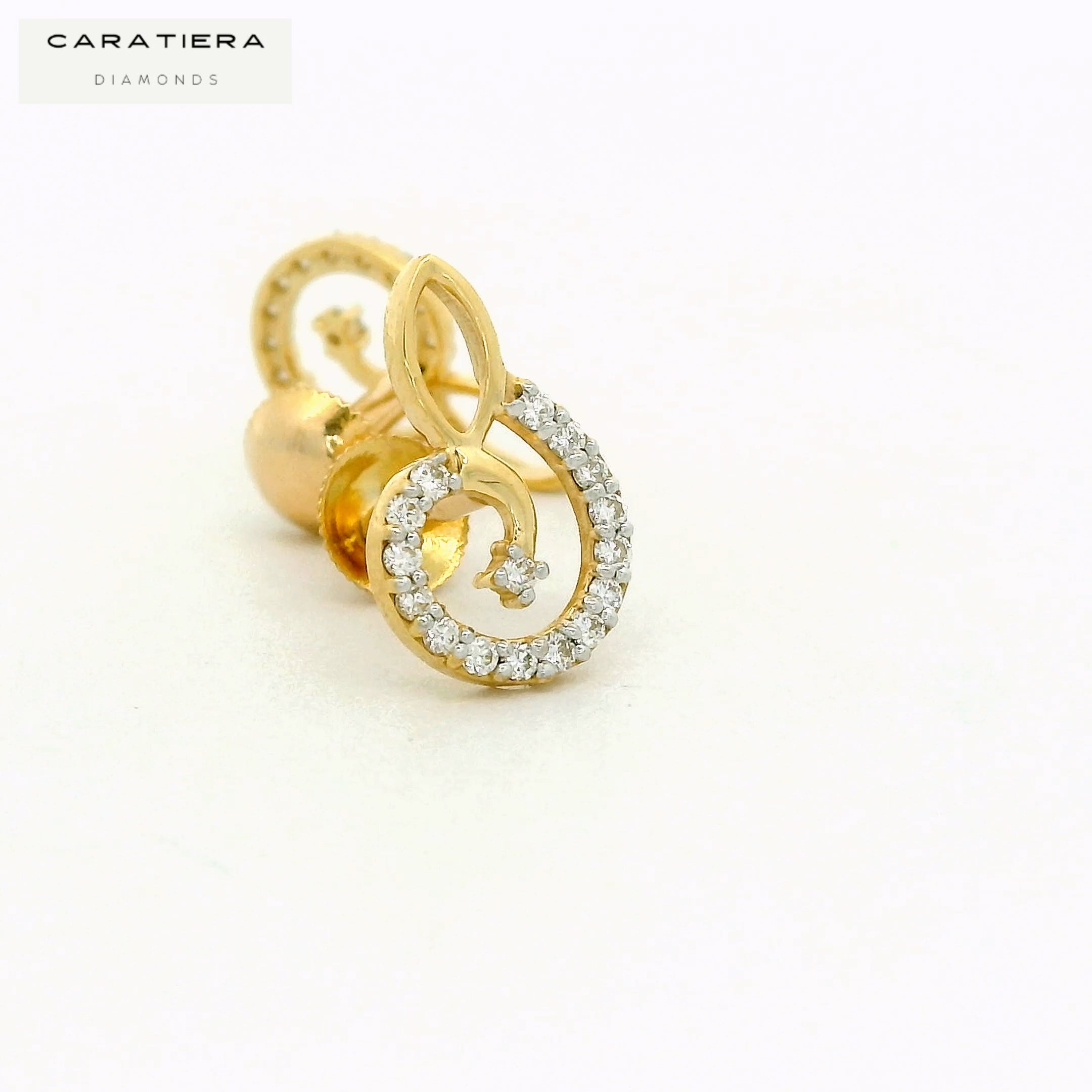 Serpentine Sparkle Diamond Studs  -stdd651