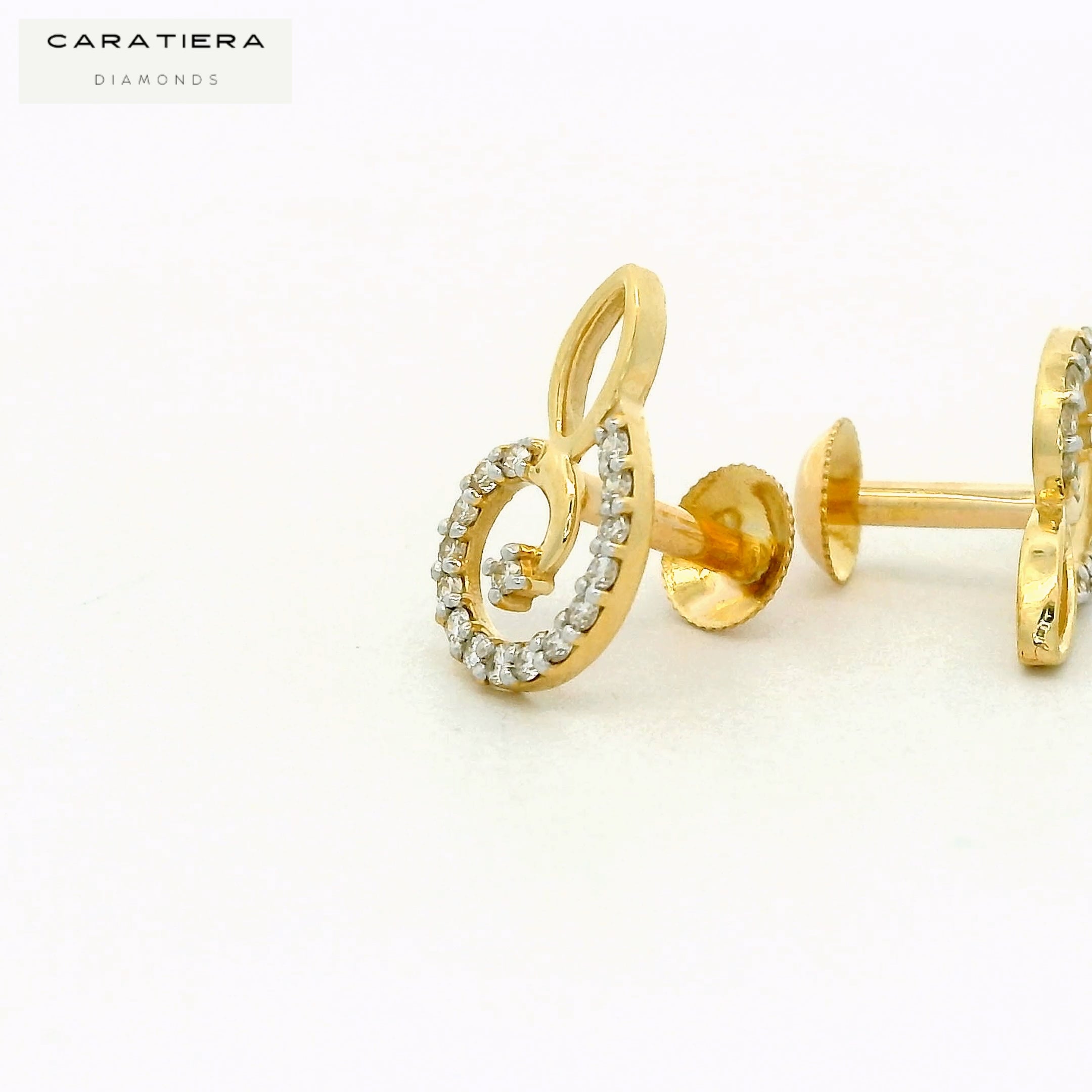Serpentine Sparkle Diamond Studs  -stdd651