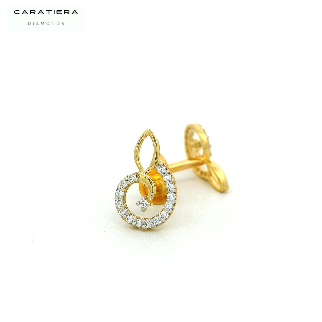 Serpentine Sparkle Diamond Studs  -stdd651