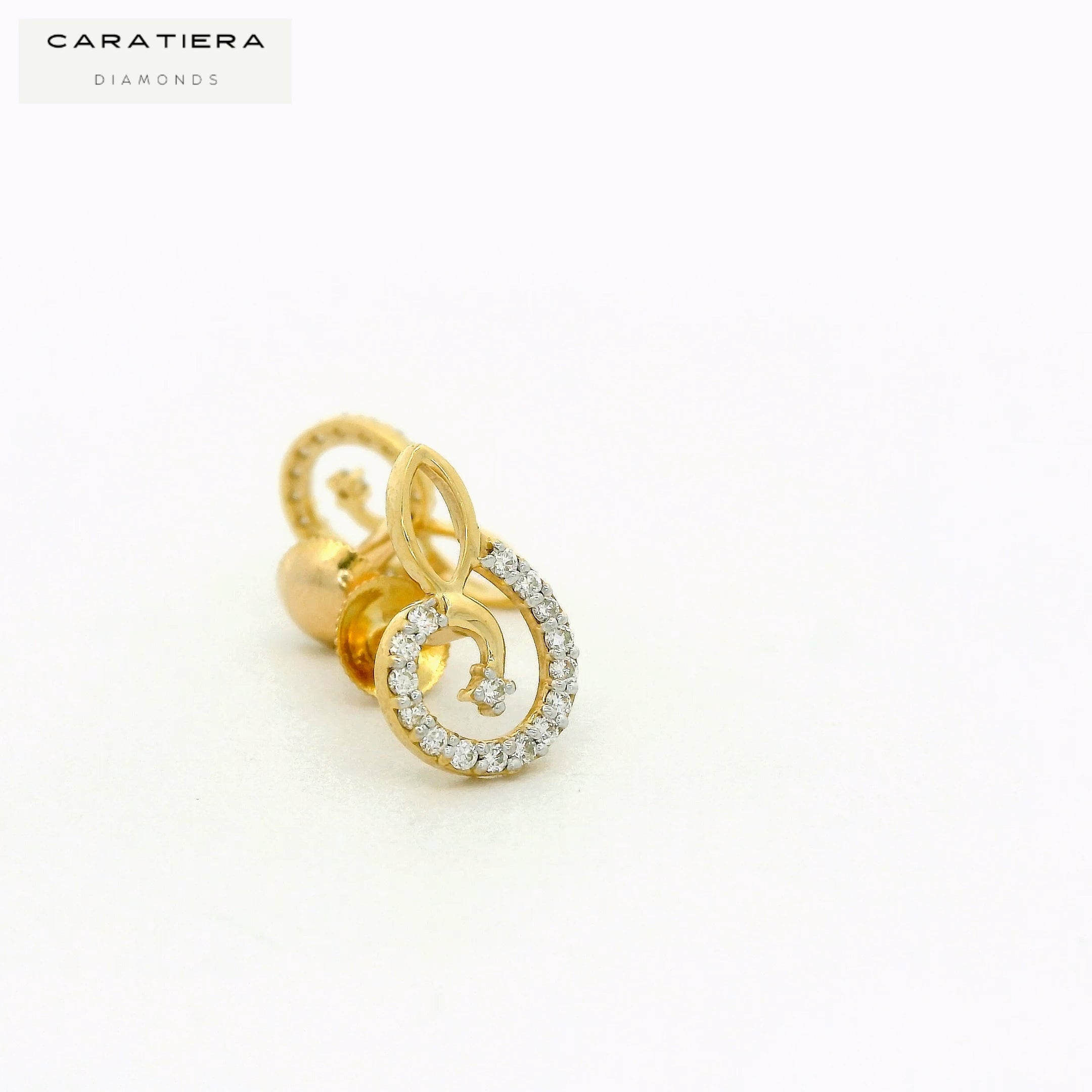 Serpentine Sparkle Diamond Studs  -stdd651