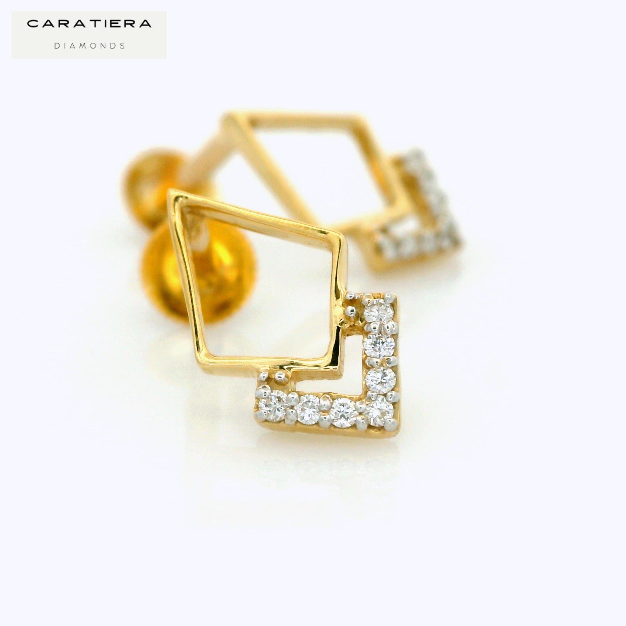 Prism Crest Diamond Studs   -STDD636