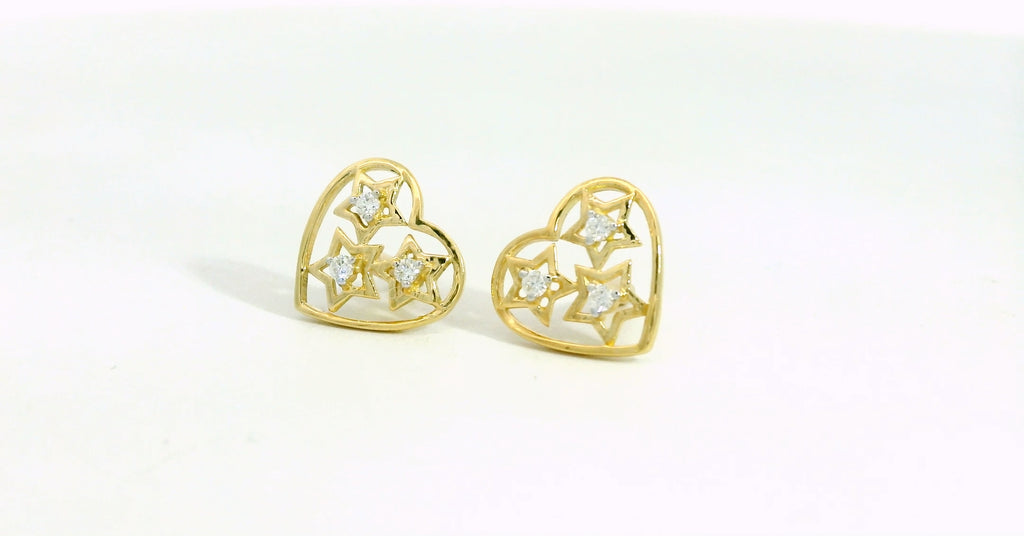 Celestial Heart Studs  - STDD708