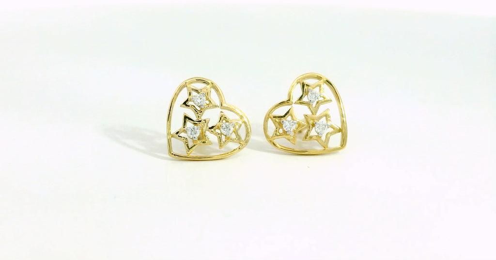Celestial Heart Studs  - STDD708