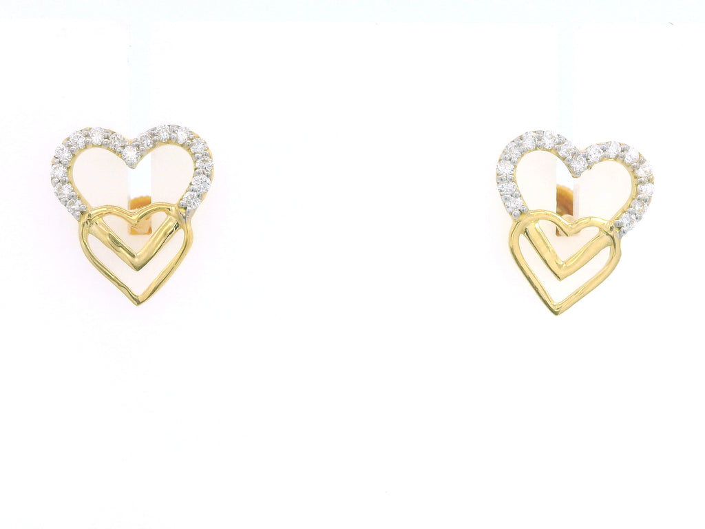 Golden Harmony Heart Studs  -STDD720