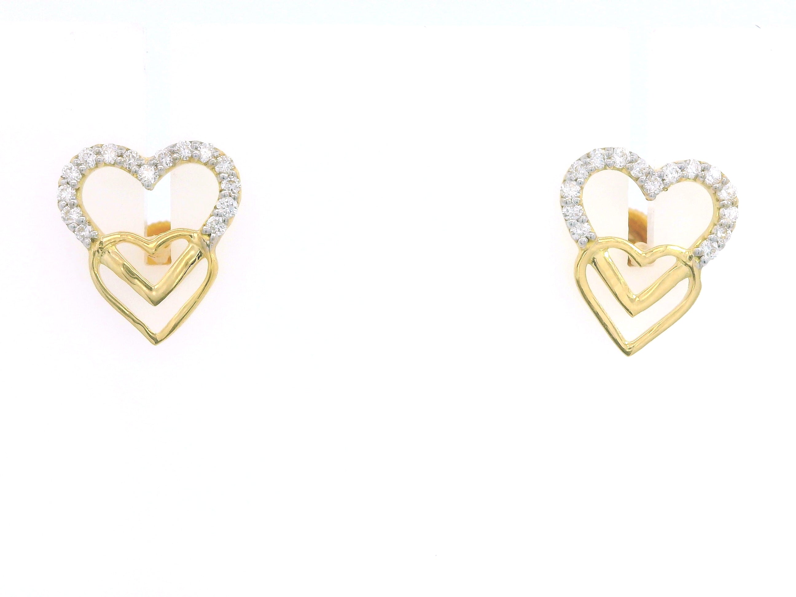 Golden Harmony Heart Studs  -STDD720