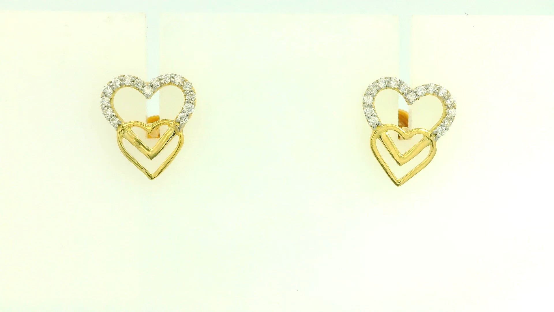Golden Harmony Heart Studs  -STDD720