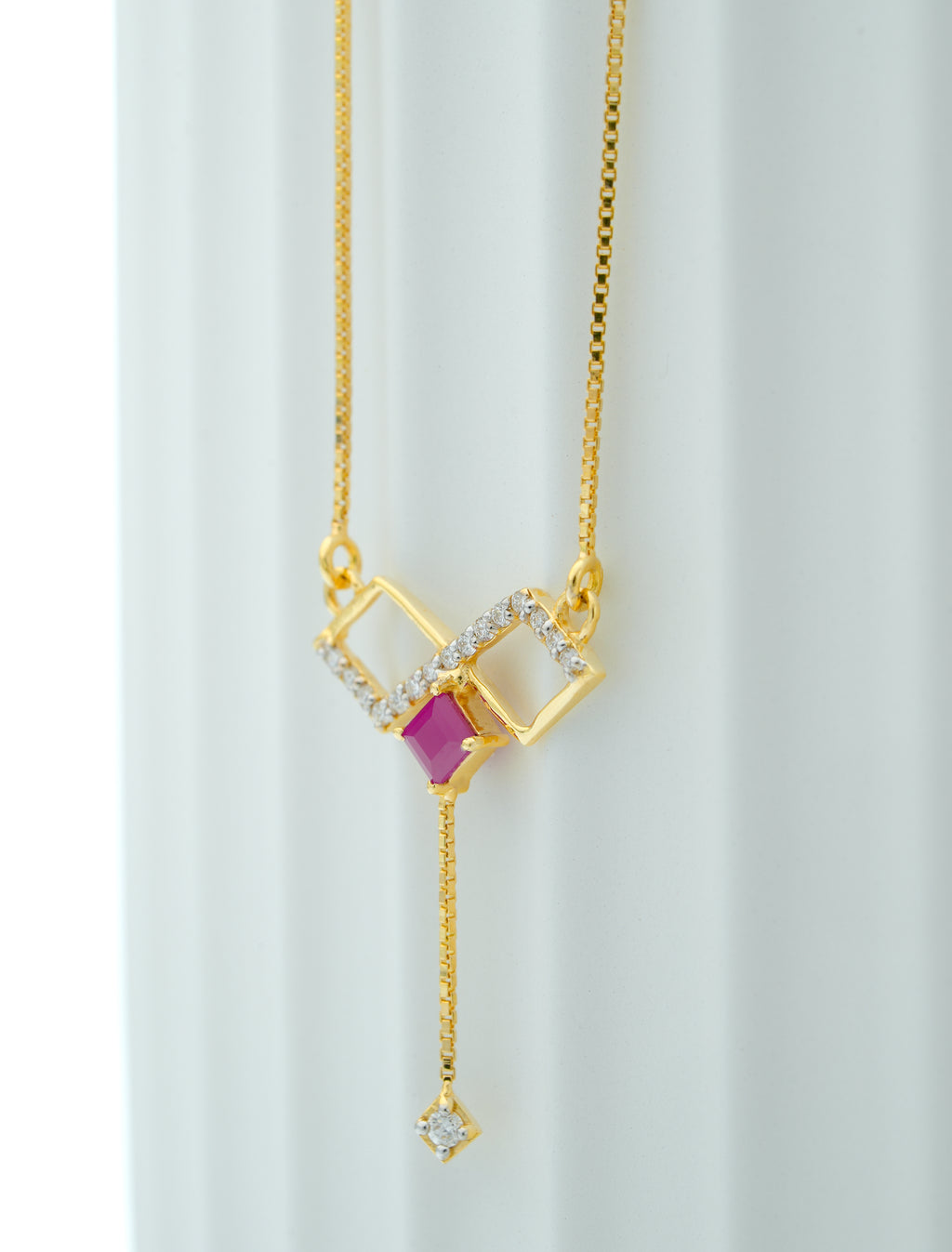 MODERN  RUBY   CASCADE  PENDANT -CPDH 34