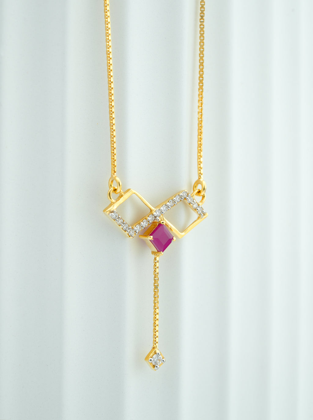 MODERN  RUBY   CASCADE  PENDANT -CPDH 34