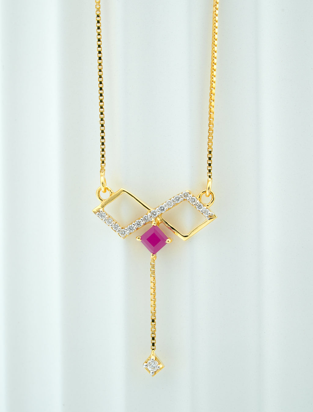 MODERN  RUBY   CASCADE  PENDANT -CPDH 34