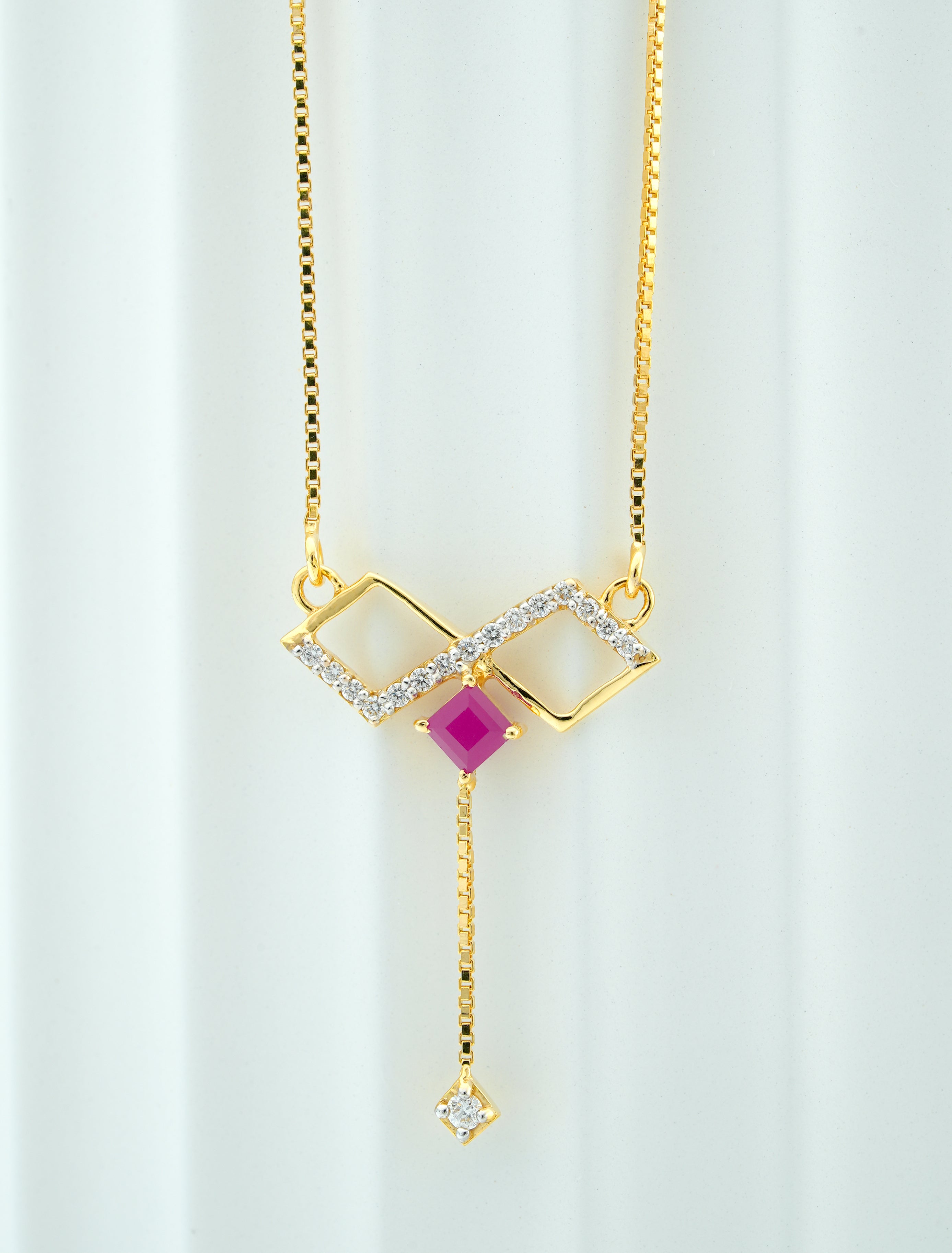 MODERN  RUBY   CASCADE  PENDANT -CPDH 34