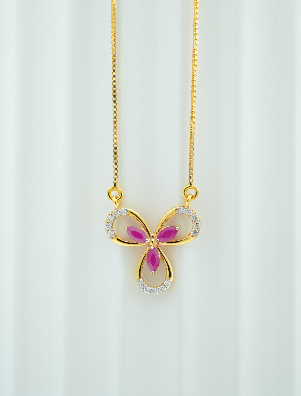 RUBY FLORAL SPARK  PENDANT -CPDH 59