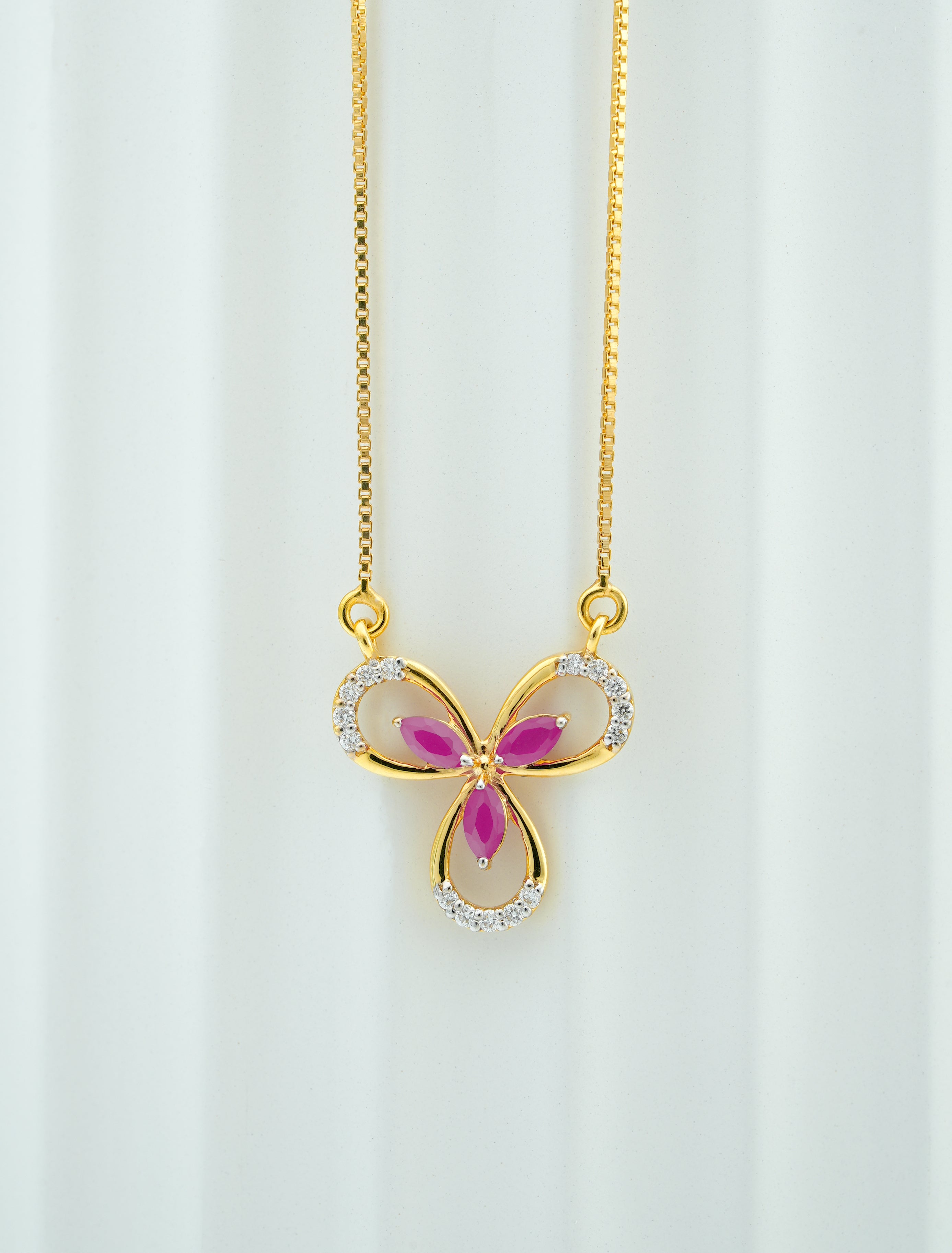RUBY FLORAL SPARK  PENDANT -CPDH 59