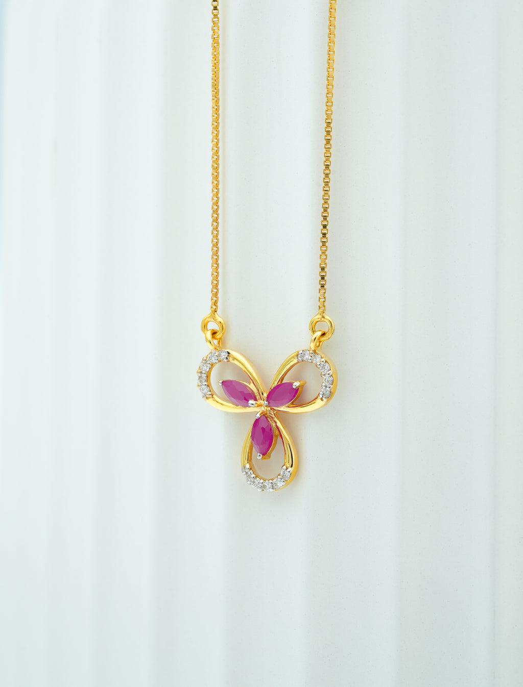 RUBY FLORAL SPARK  PENDANT -CPDH 59