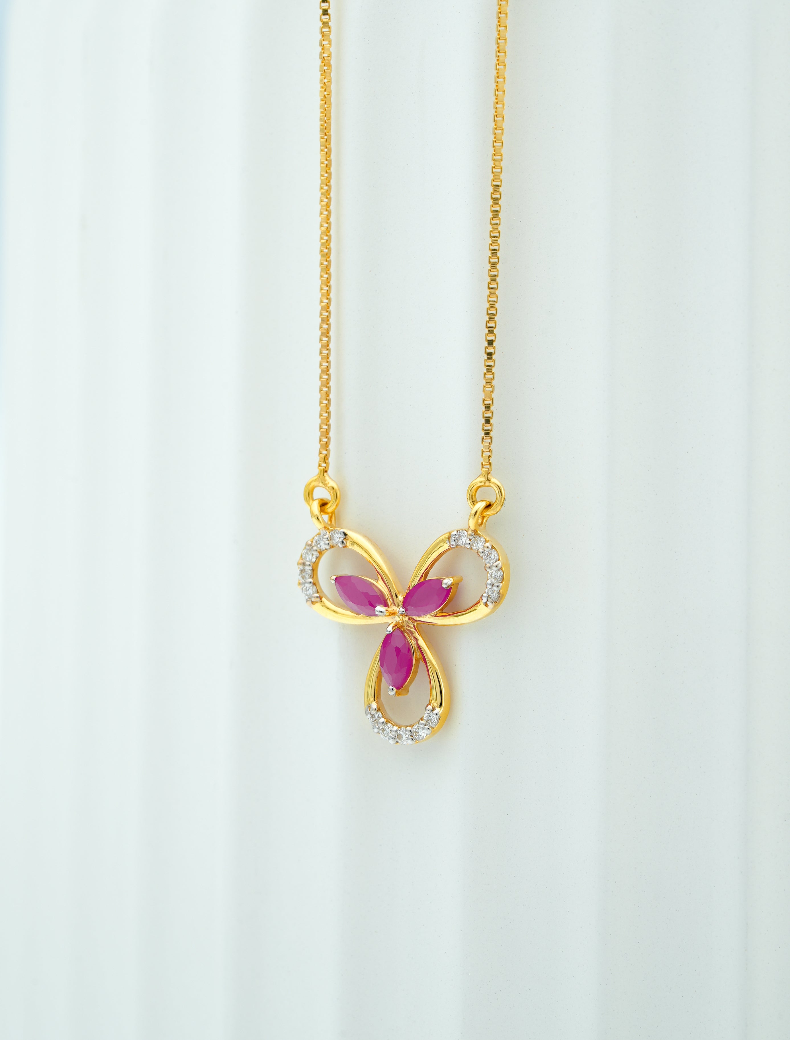 RUBY FLORAL SPARK  PENDANT -CPDH 59