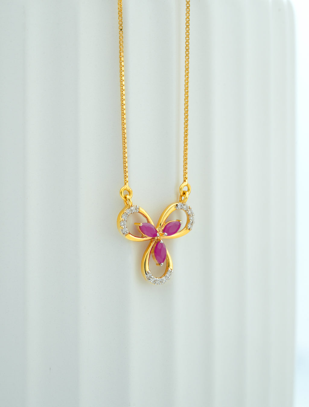RUBY FLORAL SPARK  PENDANT -CPDH 59