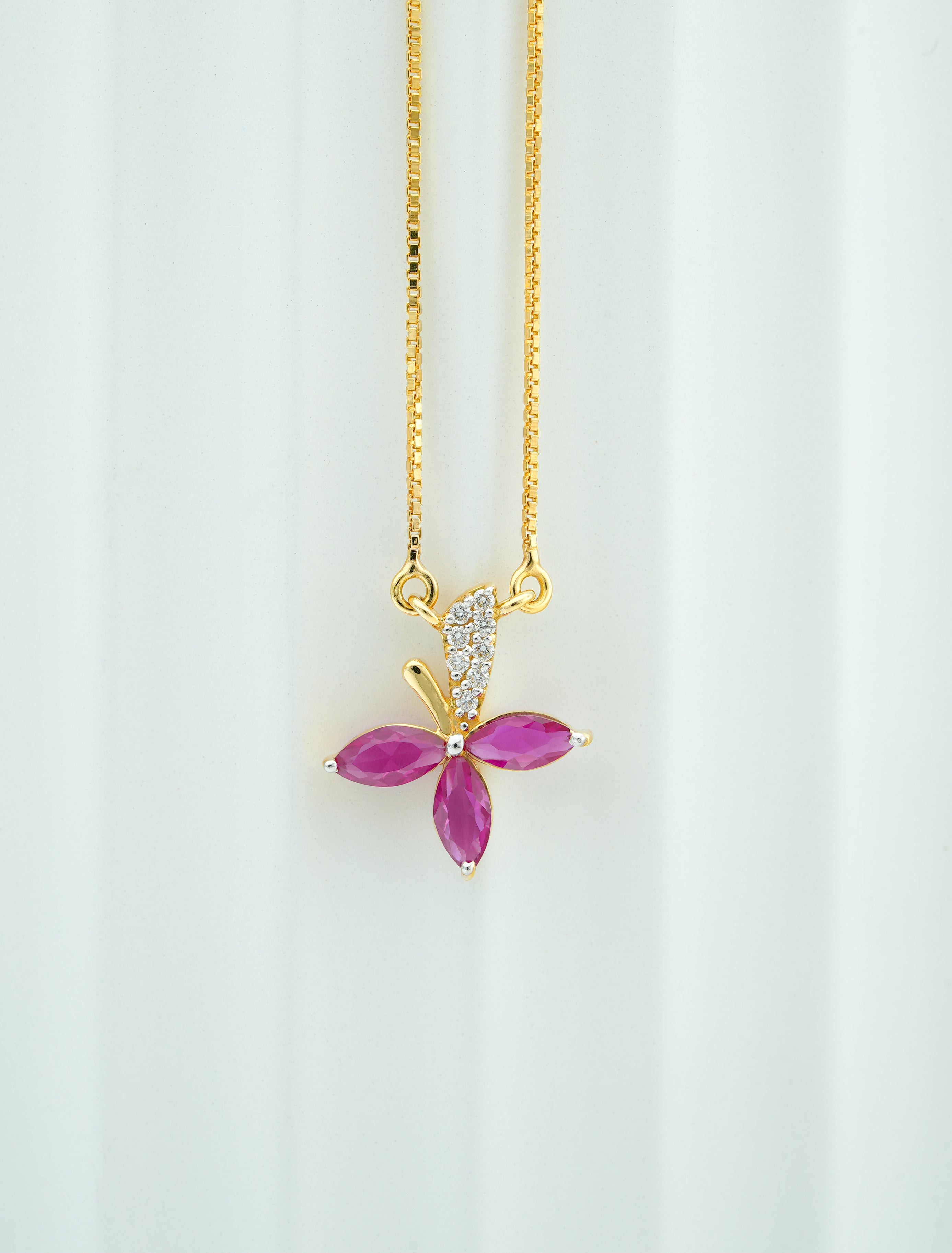 Crimson petal bloom pendant -cpdh61
